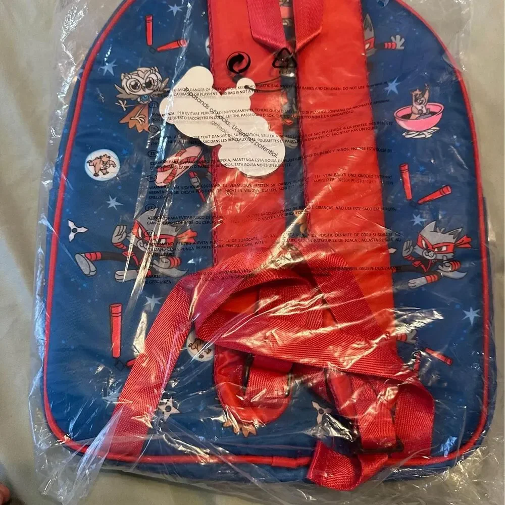 NEW Cat Ninja EPIC Backpack Bookbag‎ Kids Cartoon Detachable Keychain